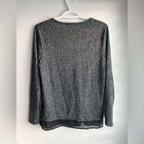 Shimmering Silver Textured Long-sleeve Top - Picture 5 of 8